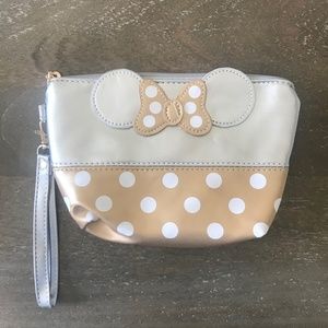 Minnie Mouse Gold/Silver Makeup Bag